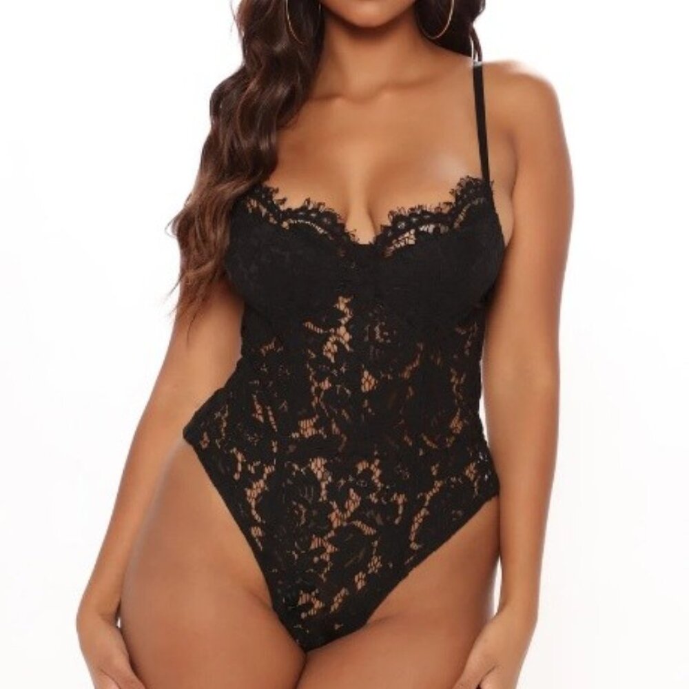 Lace Bodysuit Black - XL